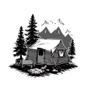 camping themed tattoo tattoo design idea