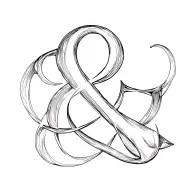 ampersand symbol surrounded by abstract interpretation tattoo design idea