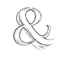 ampersand symbol surrounded by abstract interpretation tattoo design idea
