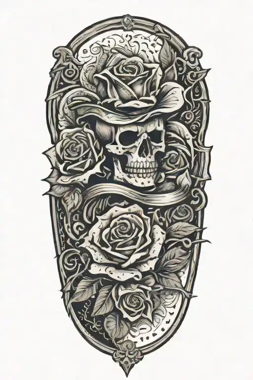 western,playing cards, roses, no skulls tattoo design idea