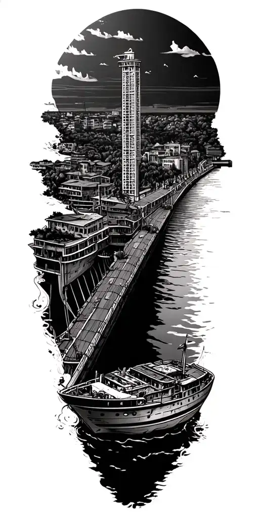 Panama Canal de Panama tattoo design idea