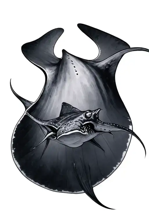sting ray I adore you tattoo design idea
