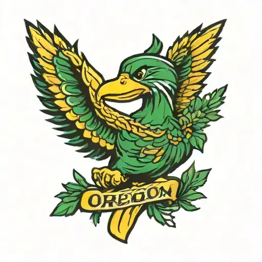 pine trees oregon ducks O tattoo design idea