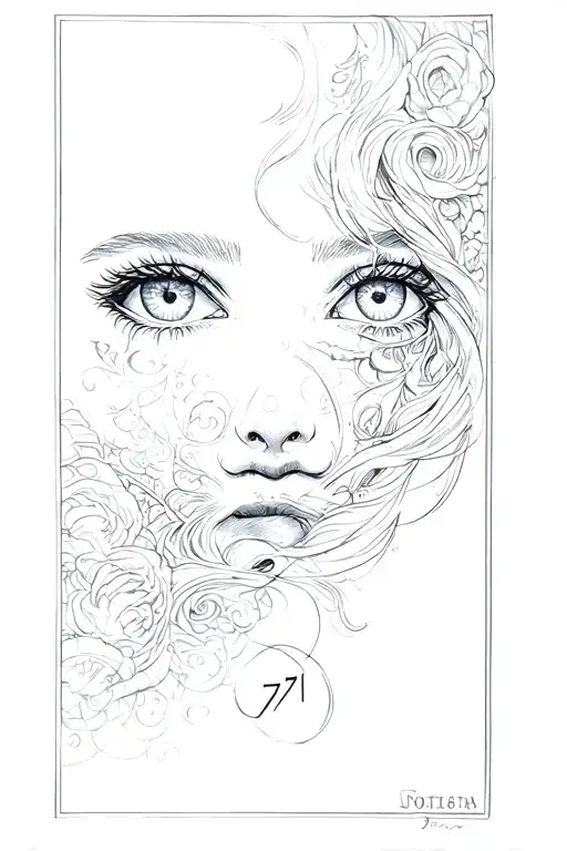 eyes and 777 tattoo design idea