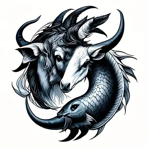taurus and pisces  tattoo design idea
