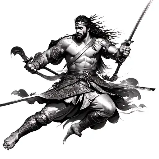 myomoto musashi, Alexander the Great, napoleon, sun tsu fighting. arm sleeve tattoo design idea
