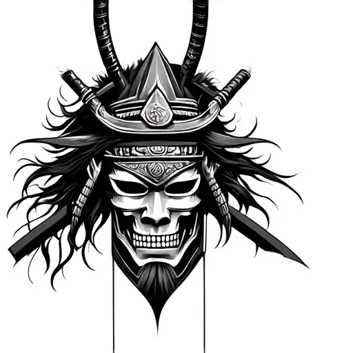 Samurai Death Mask tattoo design idea
