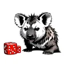 hyena wit dice set tattoo design idea