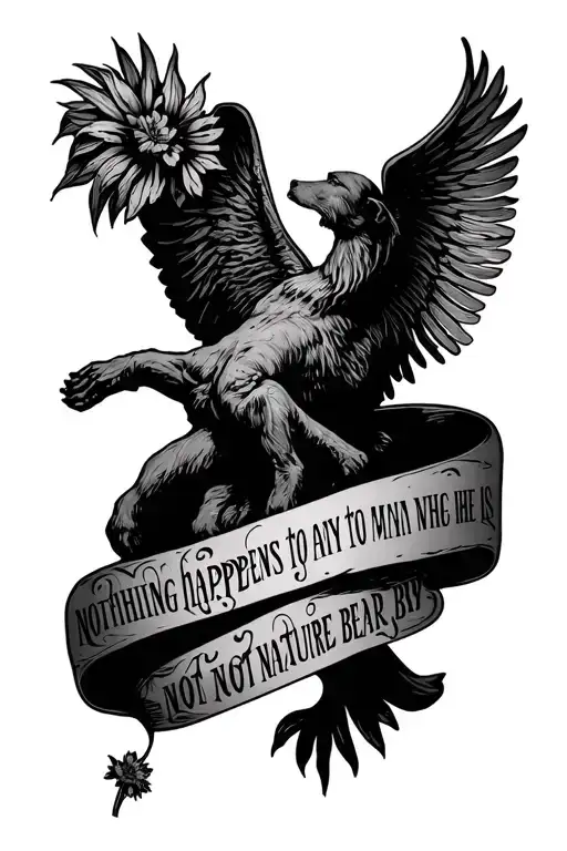 "nothing happens to any man which he is not formed by nature to bear" in latin tattoo design idea
