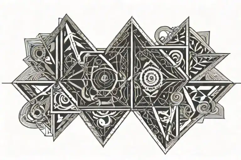 rectangle tatto born date 2001 aquarius zodiac geometry tattoo design idea