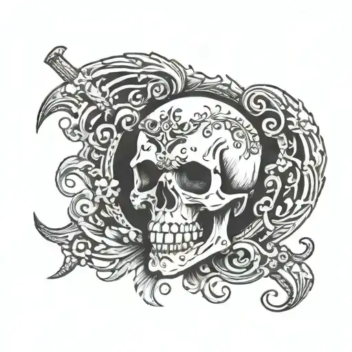 skull logo that says i dont exist ink tattoo design idea