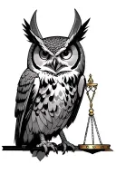 Owl with the Libra of Anubis tattoo design idea