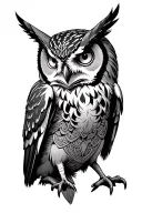 Owl with the Libra of Anubis tattoo design idea