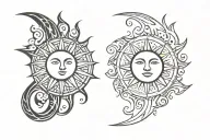 00:00 Sun and moon tattoo design idea