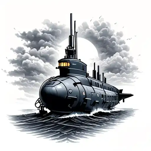 navy submarine trains full with graffiti tattoo design idea