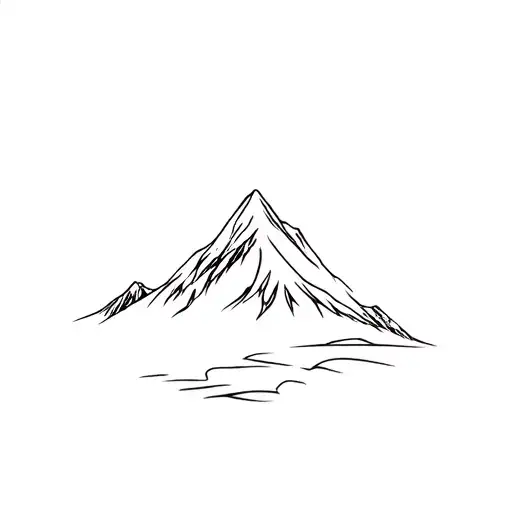 linework kilimanjaro peak tattoo design idea