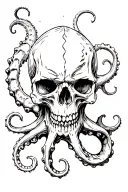 Kraken whit skulls tattoo design idea