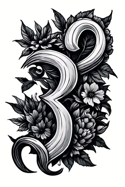 kids initials incorporated tattoo design idea