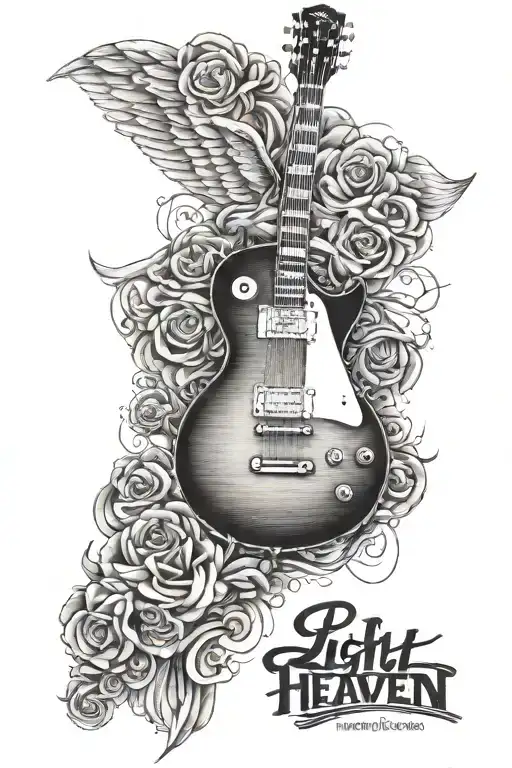 light from heaven, les paul guitar tattoo design idea