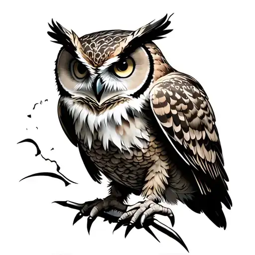 owl ripping chest open with claws  tattoo tattoo design idea