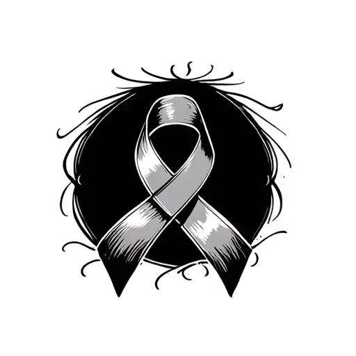 Lung Cancer Ribbon tattoo design idea