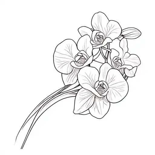 kidney and orchids tattoo design idea