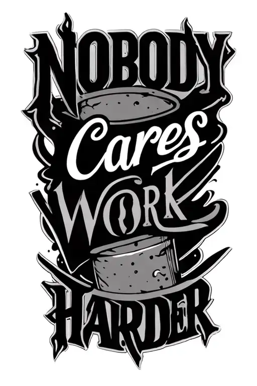 Nobody Cares Work Harder tattoo design idea