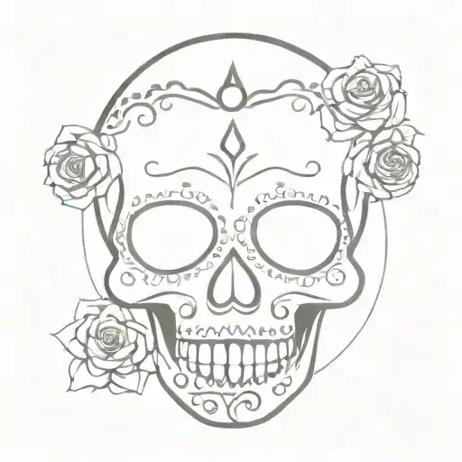 Mexican sugar skull tattoo design idea