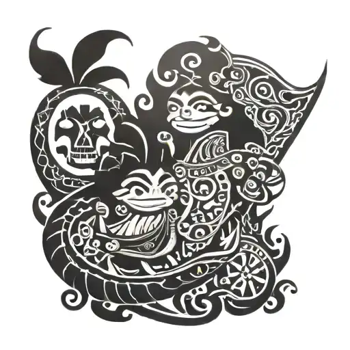 maui's Hook and Moana's pedal tattoo design idea