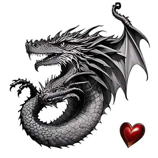 dragon, fleas, chocolate, love tattoo design idea