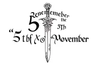 "Remember the 5th of November " Rose and dagger tattoo design idea