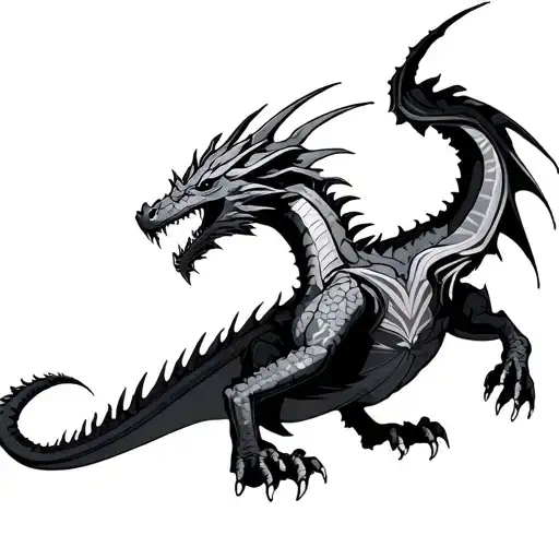 cyberpunk dragons tattoo design idea