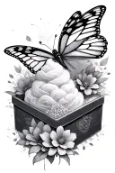 butterfly effect, pandoras box, cotton candy tattoo design idea