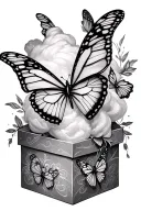 butterfly effect, pandoras box, cotton candy tattoo design idea