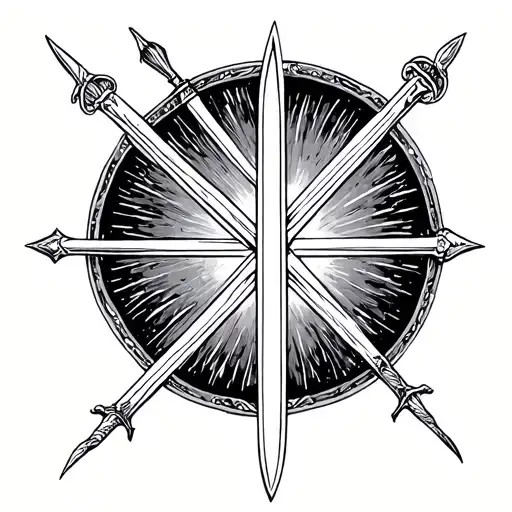 10 of swords tarot card reversed tattoo design idea