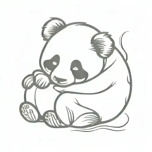 cute panda sleeping tattoo design idea