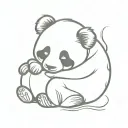 cute panda sleeping tattoo design idea