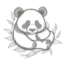 cute panda sleeping tattoo design idea