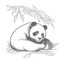 cute panda sleeping tattoo design idea
