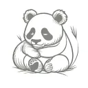 cute panda sleeping tattoo design idea