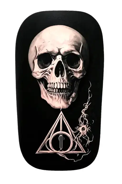 deathly hallows from Harry Potter Dali style tattoo design idea