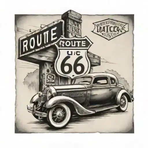 Route 66 tattoo design idea