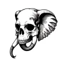 skull elephant head tattoo design idea