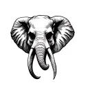 skull elephant head tattoo design idea