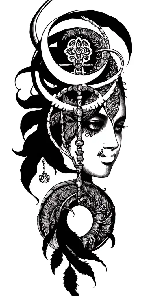 Libra and cancer zodiac sign tattoo design idea
