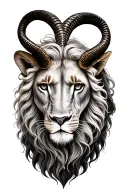 capricorn and leo signs combined tattoo design idea