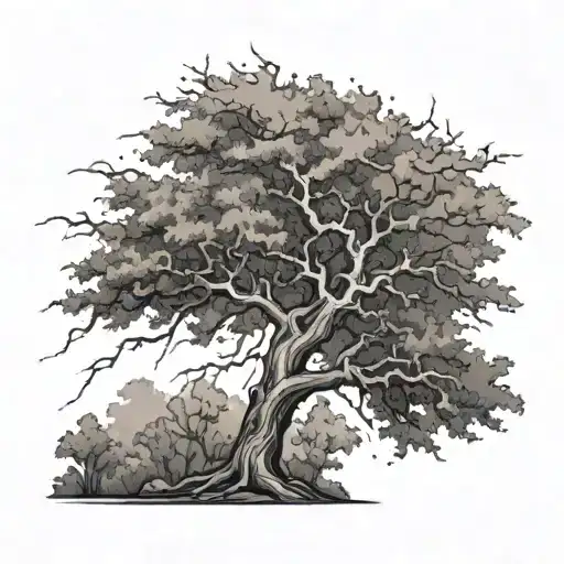 a lightning bolt running through a tree tattoo design idea