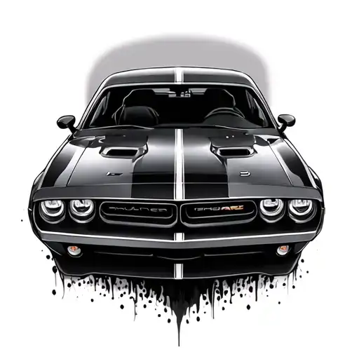 Create A Tattoo Design Featuring A Dodge Challenger tattoo design idea