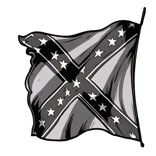 confederate flag waving tattoo design idea