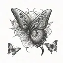 bullet with butterfly wings tattoo design idea